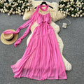 Robe Longue Femme Rose Élégante – Fluide & Chic
