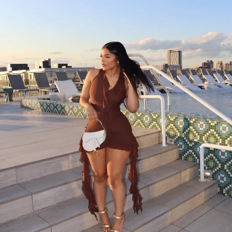Mini Robe Femme Sexy – Chic Soirée Col V ✨