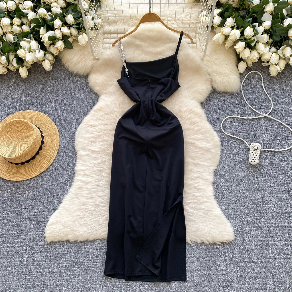 Robe Longue Femme Élégante Noire – Chic & Sexy