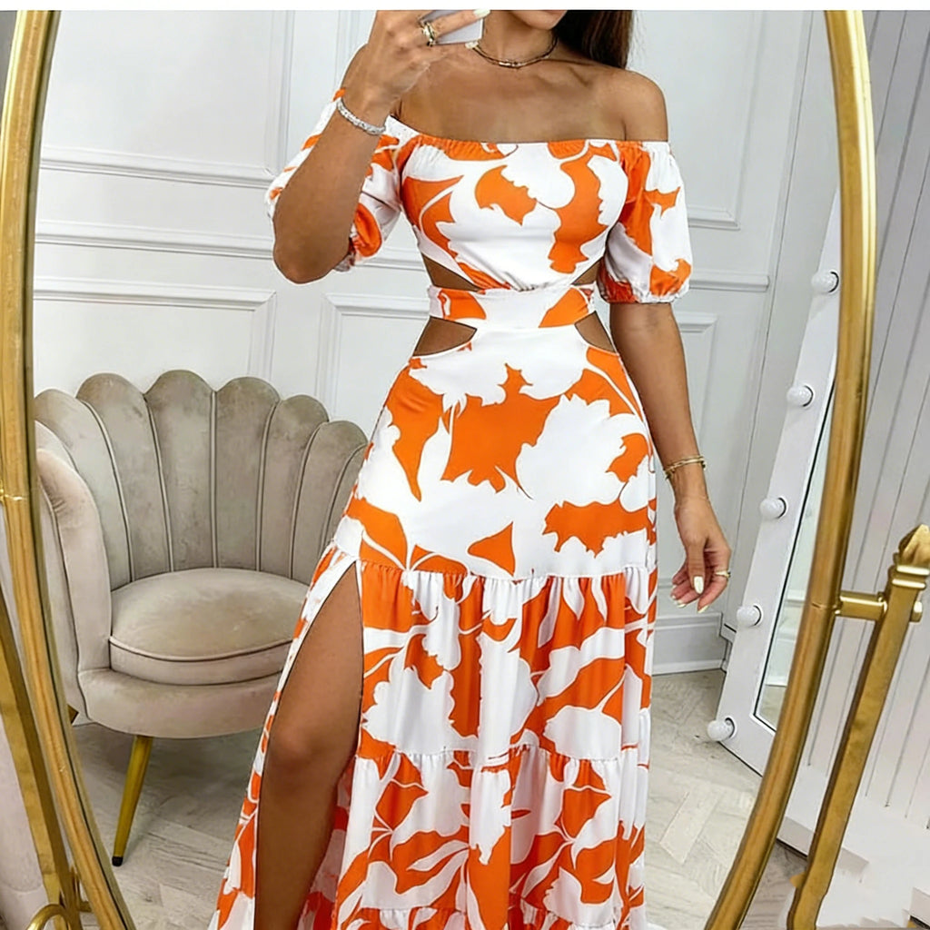 Robe Longue Fleurie Élégante Femme – Soirée & Été Chic ✨