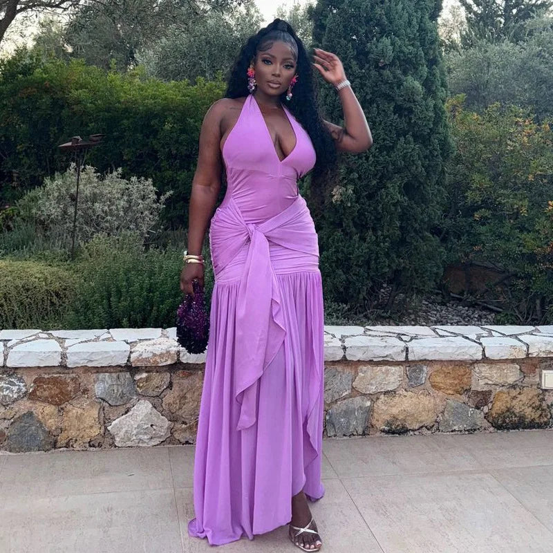Robe Longue Femme Élégante – Style Glamour & Soirée 💜✨