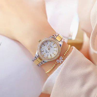 Montre Femme Luxe Cristal – Élégance Rose Gold ⌚✨