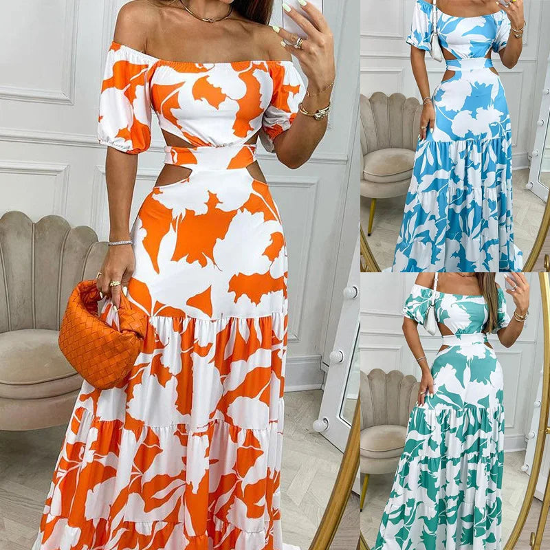 Robe Longue Fleurie Élégante Femme – Soirée & Été Chic ✨
