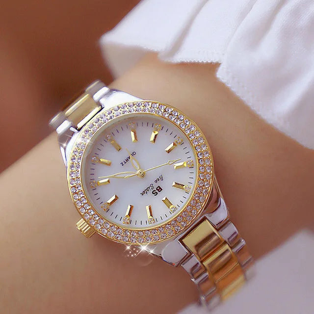 Montre Femme Luxe Cristal – Élégance Rose Gold ⌚✨