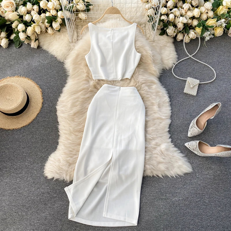 Ensemble Femme Chic 2 Pièces – Haut + Jupe Élégante ✨👗