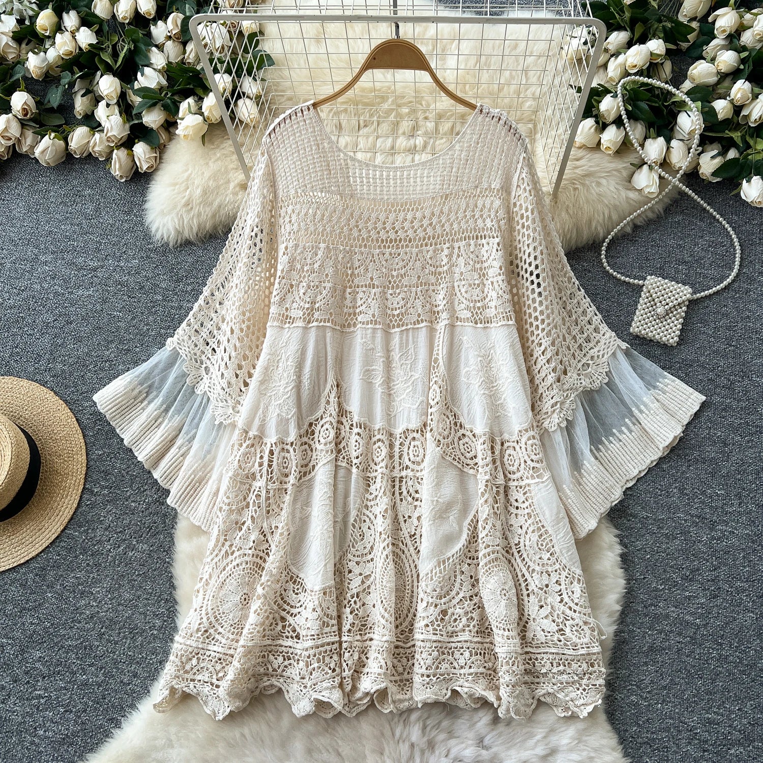 Robe Dentelle Femme Élégante – Vacances & Été Chic ✨