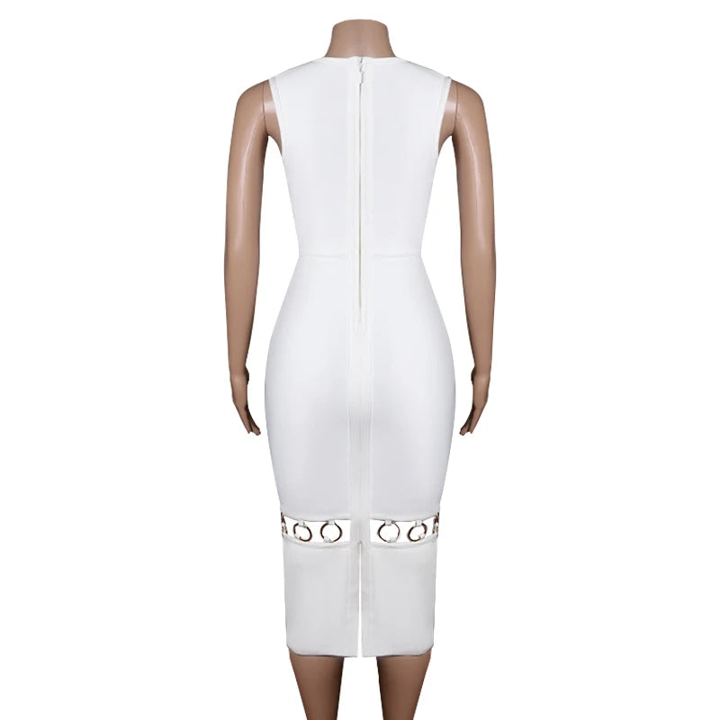 Robe Blanche Élégante Femme – Bodycon Chic & Sexy ✨