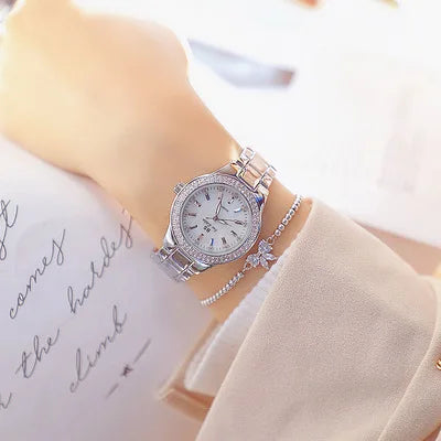 Montre Femme Luxe Cristal – Élégance Rose Gold ⌚✨