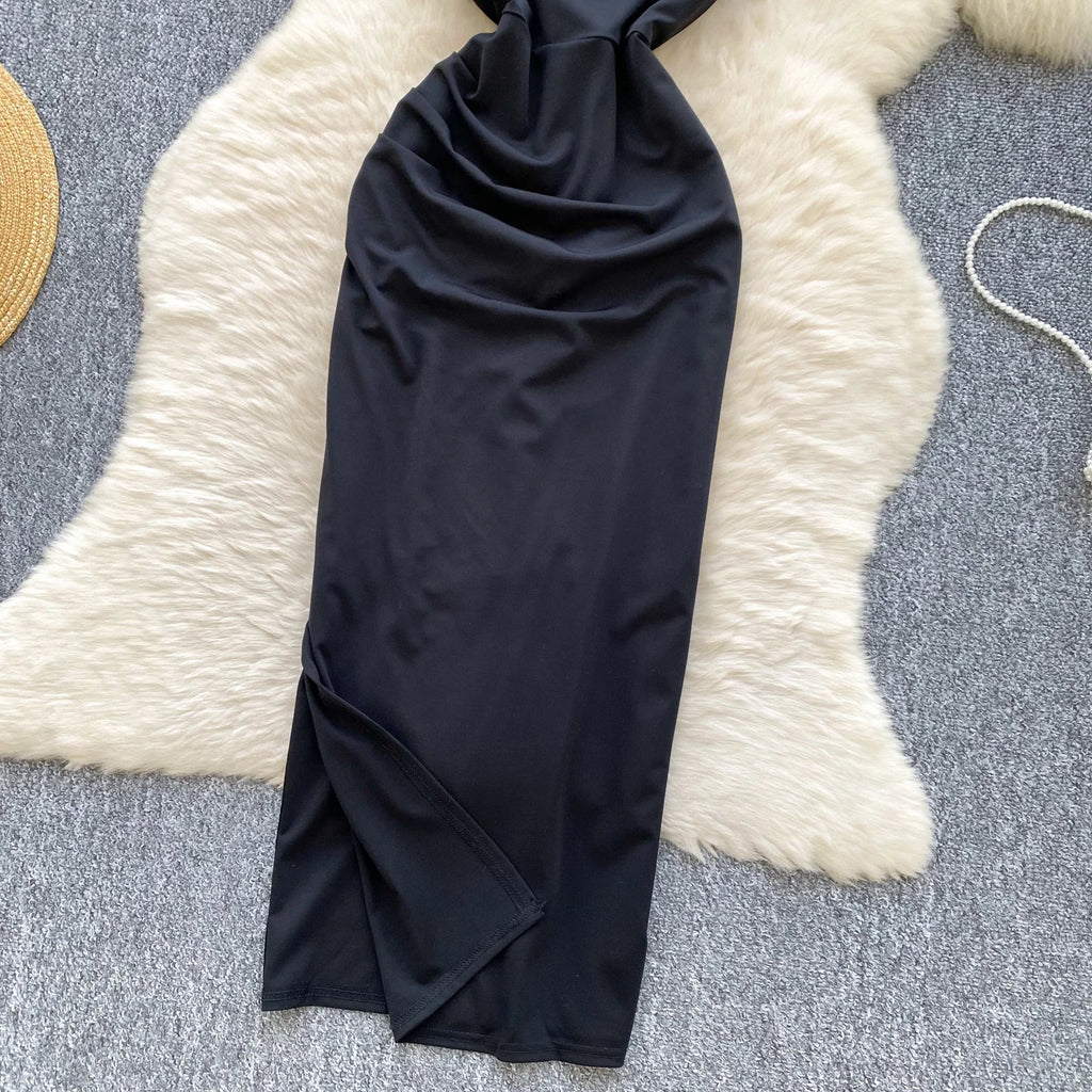 Robe Longue Femme Élégante Noire – Chic & Sexy