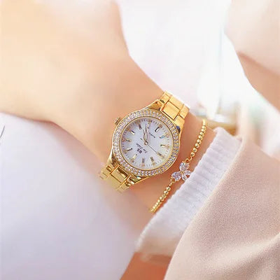 Montre Femme Luxe Cristal – Élégance Rose Gold ⌚✨
