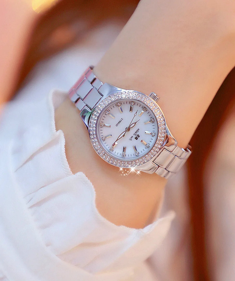 Montre Femme Luxe Cristal – Élégance Rose Gold ⌚✨