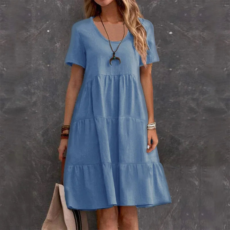 Robe Midi Femme Casual – Élégance Simple & Confort ✨👗