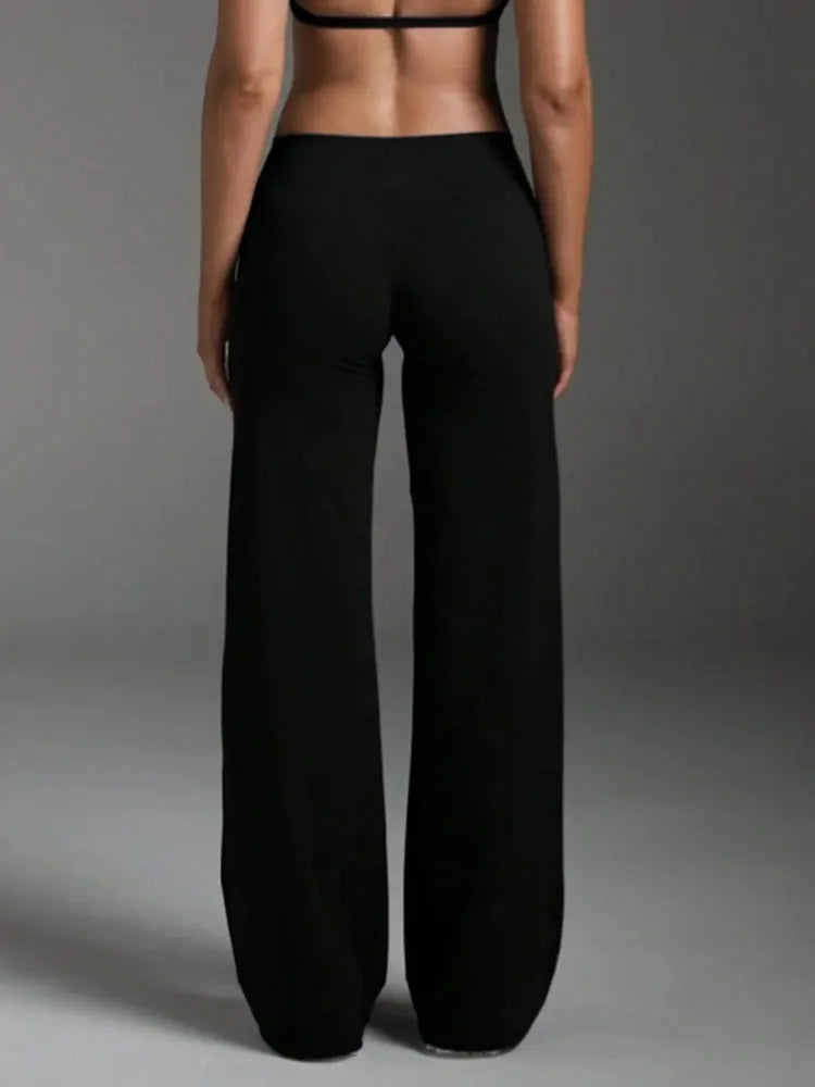 Pantalon large femme taille haute – wide leg fitness confortable tendance 2025