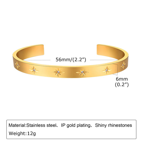 Bracelet Femme Élégant – Jonc Luxe Doré avec Zircon ✨💎