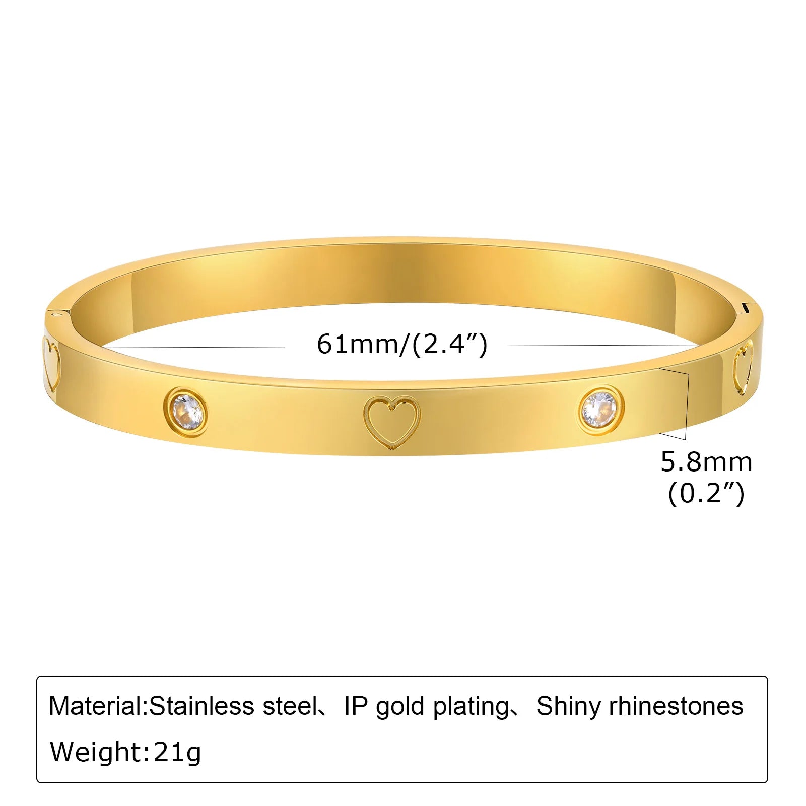 Bracelet Femme Élégant – Jonc Luxe Doré avec Zircon ✨💎