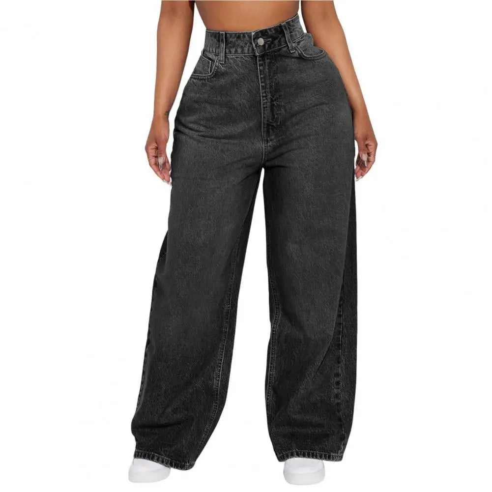Jean large taille haute femme – pantalon wide leg confortable tendance 2025