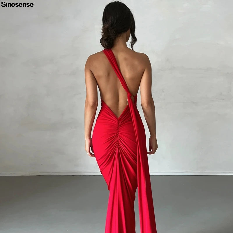 Robe longue dos nu sexy femme – robe soirée élégante tendance 2025