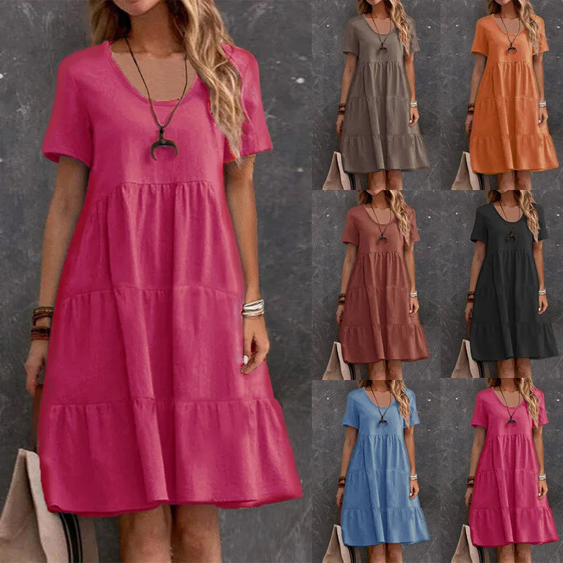 Robe Midi Femme Casual – Élégance Simple & Confort ✨👗