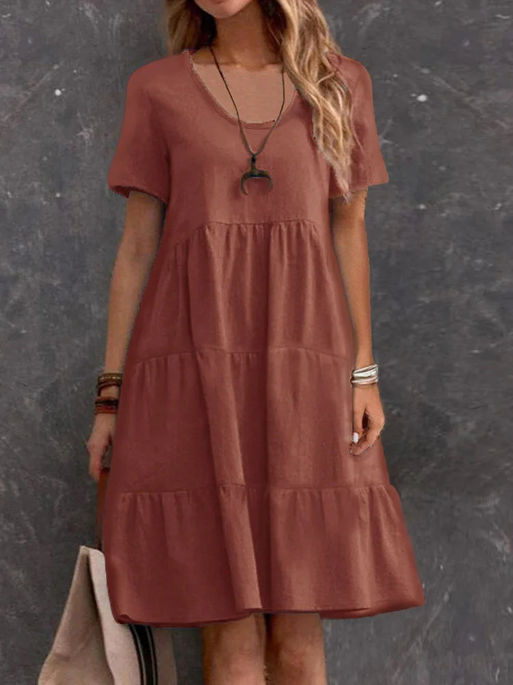 Robe Midi Femme Casual – Élégance Simple & Confort ✨👗