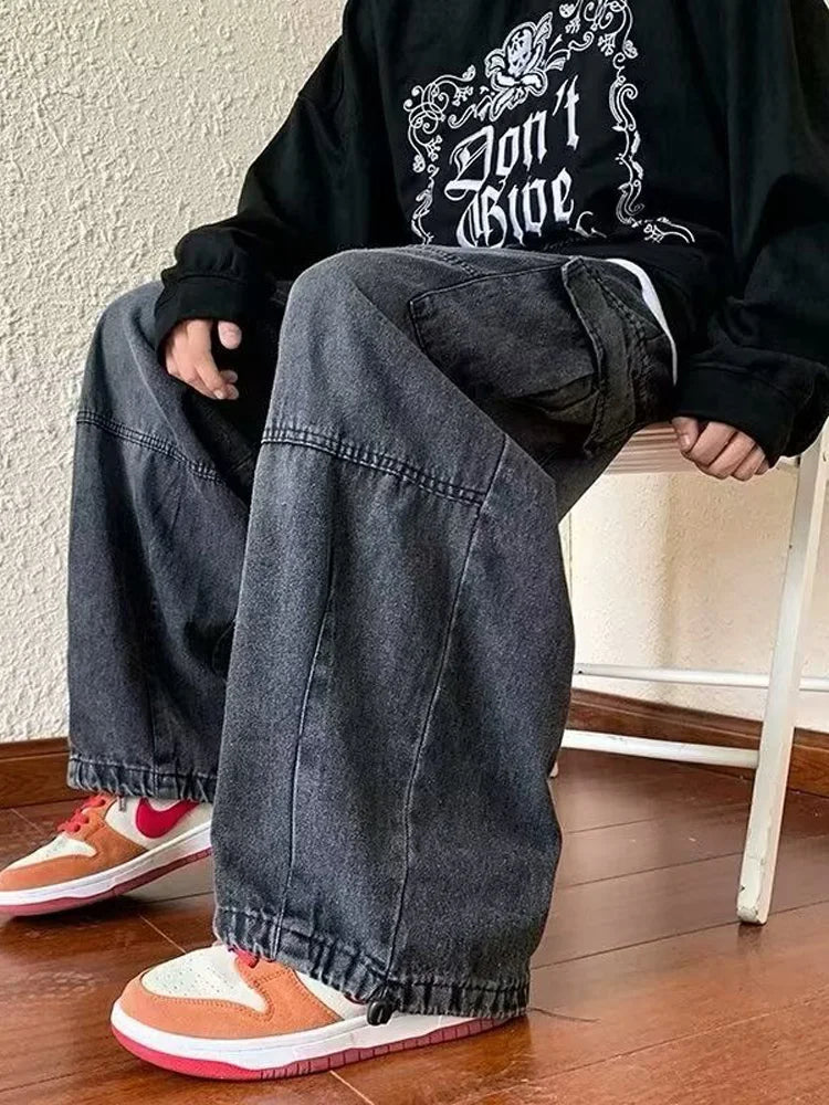 Jean large baggy femme – pantalon hip hop taille haute tendance 2025