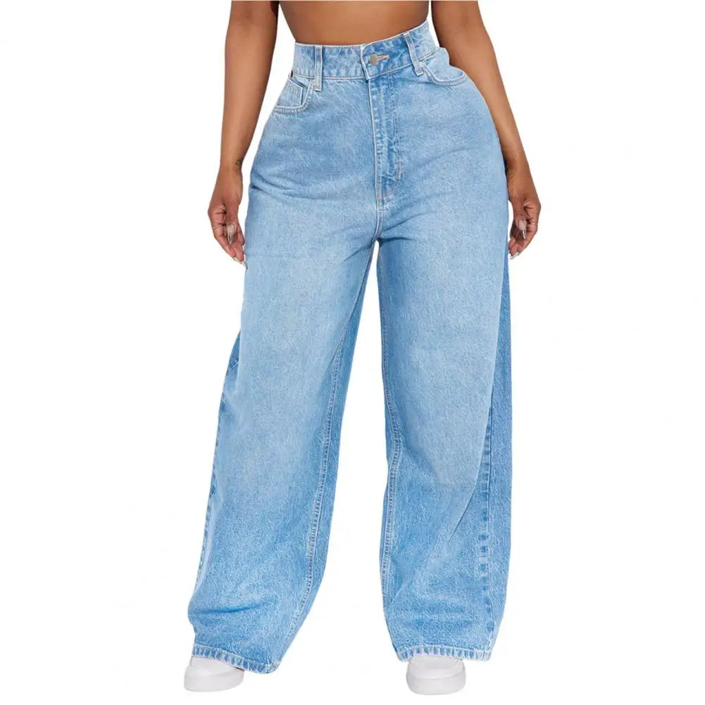 Jean large taille haute femme – pantalon wide leg confortable tendance 2025