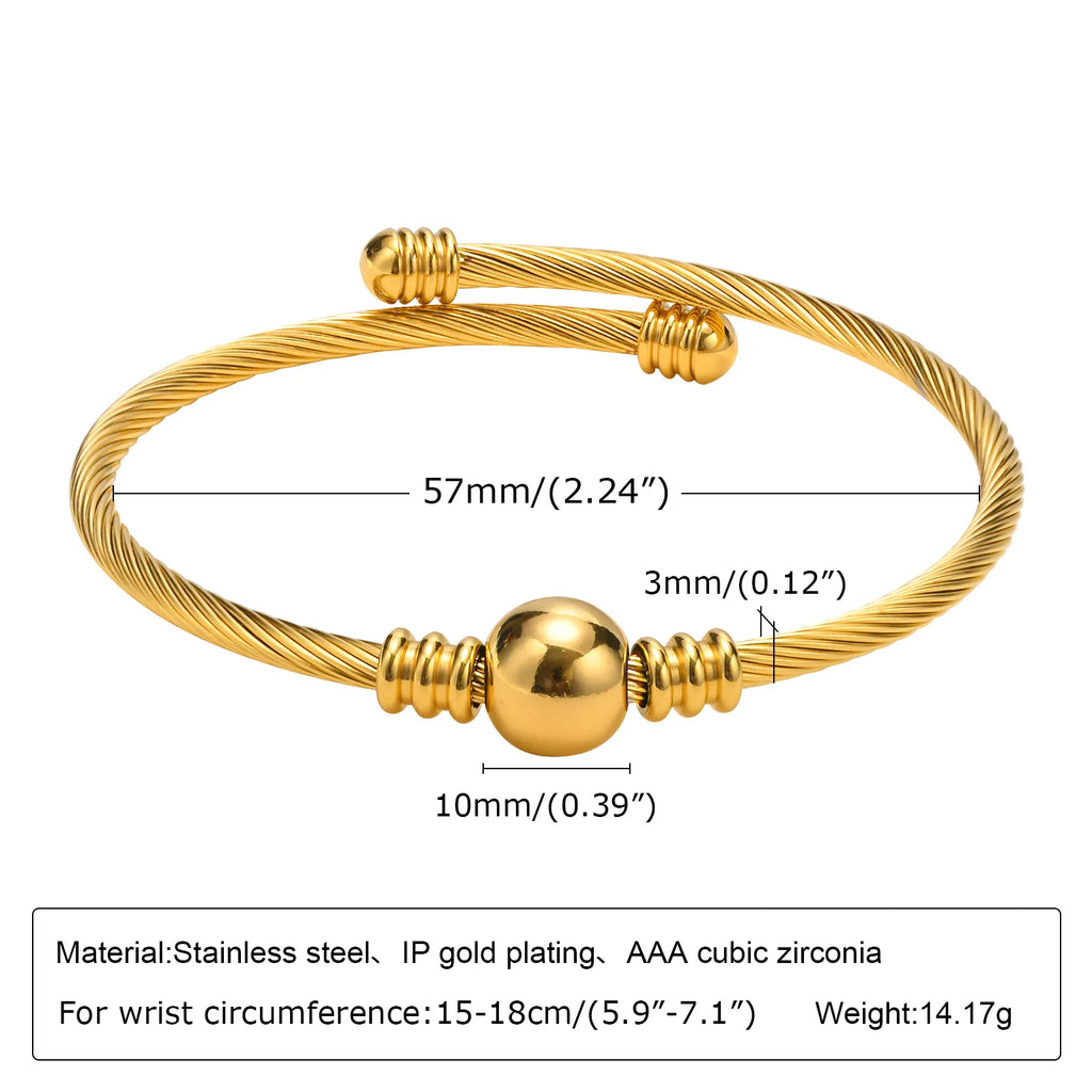 Bracelet Femme Élégant – Jonc Luxe Doré avec Zircon ✨💎
