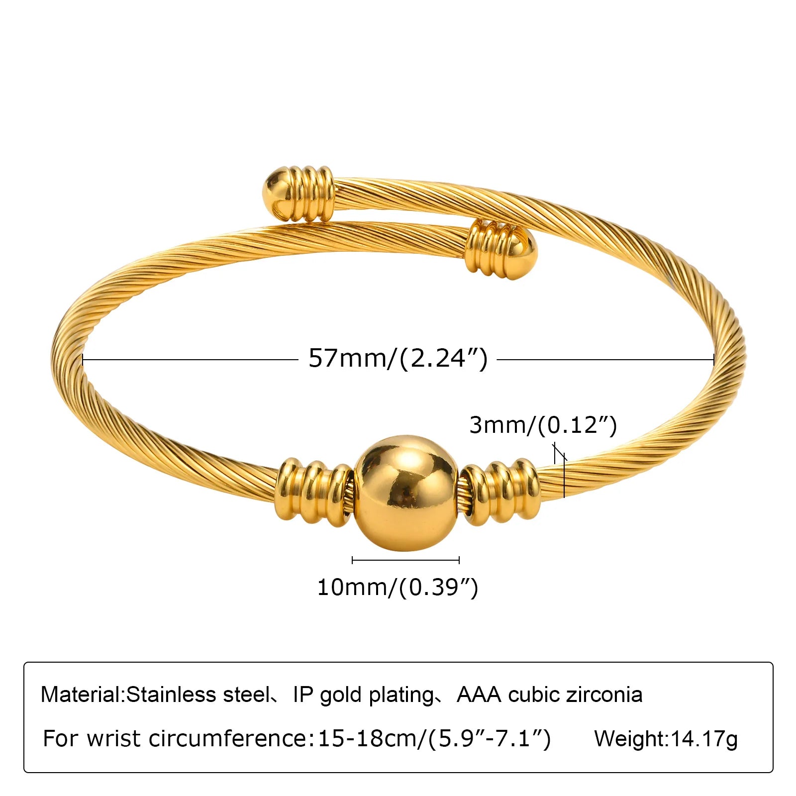Bracelet Femme Élégant – Jonc Luxe Doré avec Zircon ✨💎