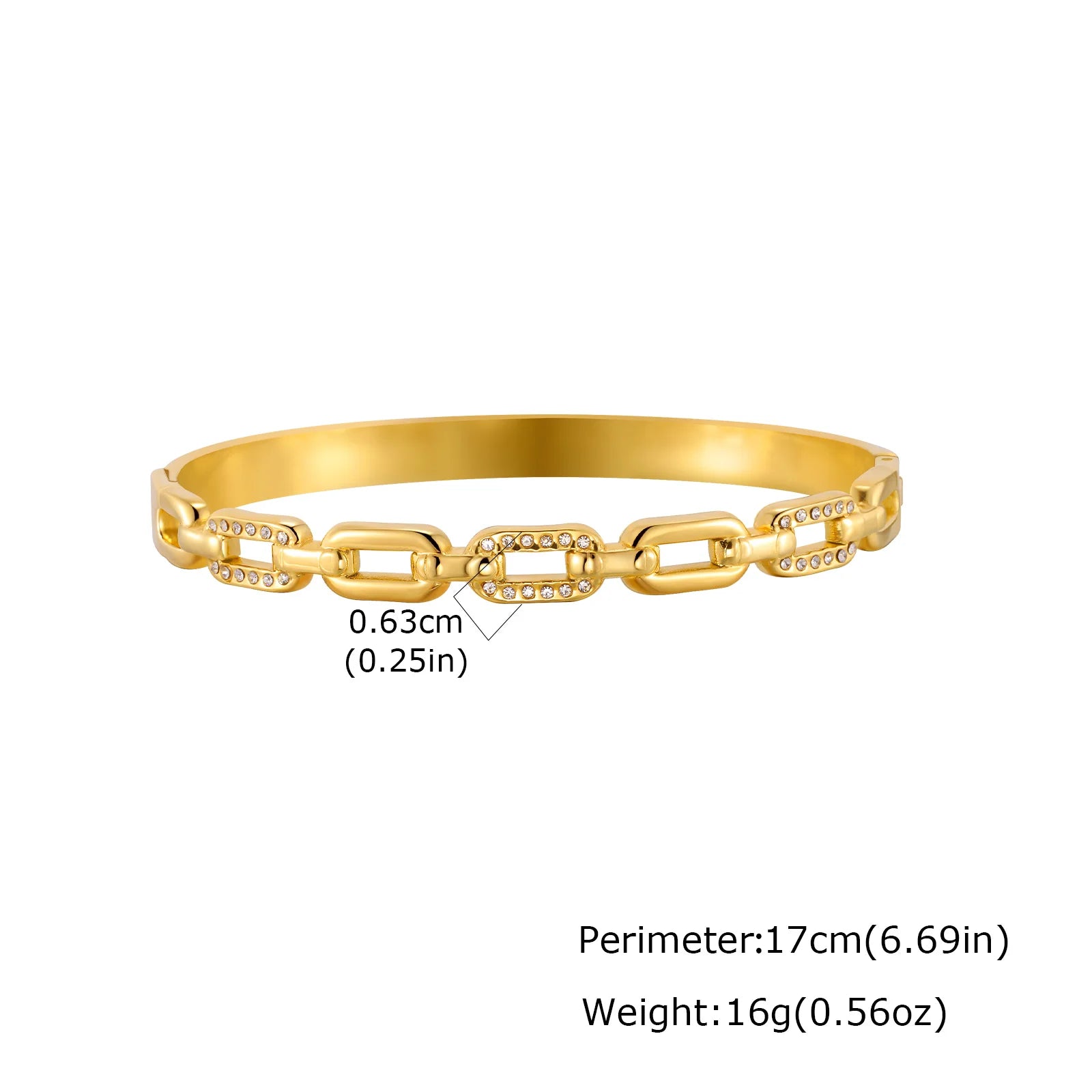 Bracelet Femme Élégant – Jonc Luxe Doré avec Zircon ✨💎