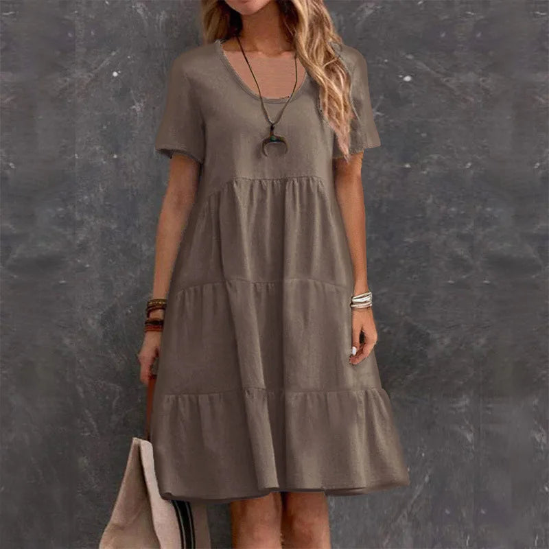 Robe Midi Femme Casual – Élégance Simple & Confort ✨👗