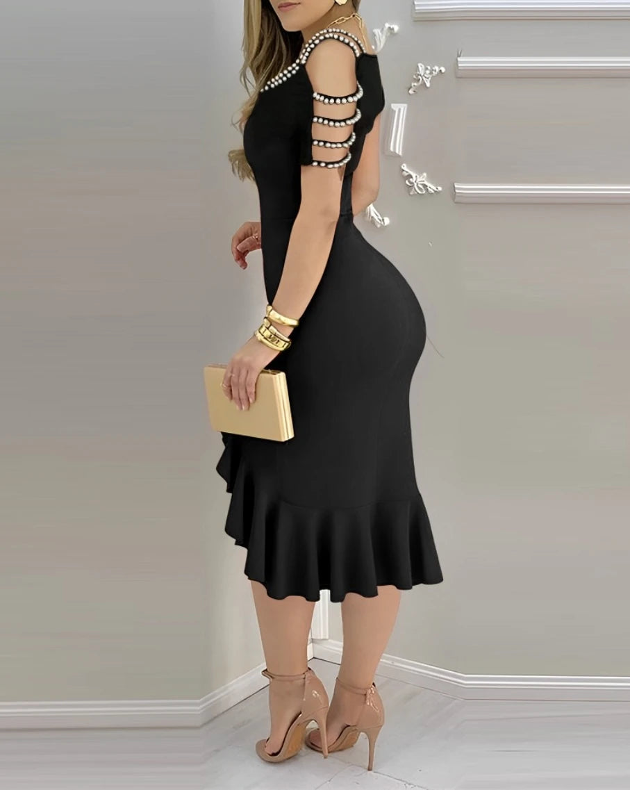 Robe Élégante Femme – Soirée Chic & Fente Sexy ✨