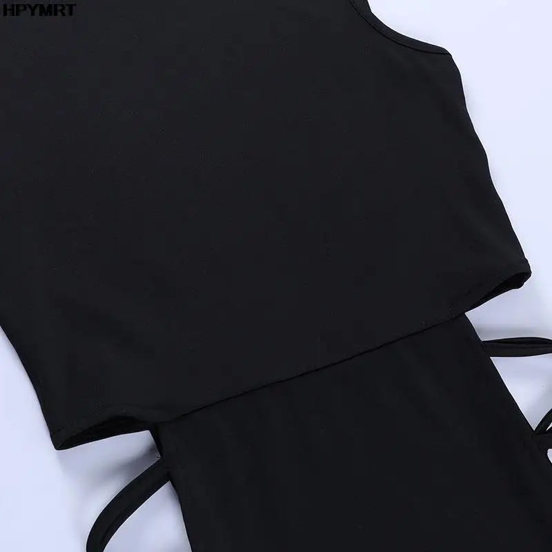 Robe longue moulante sexy femme – robe soirée lacets côté élégante tendance 2025