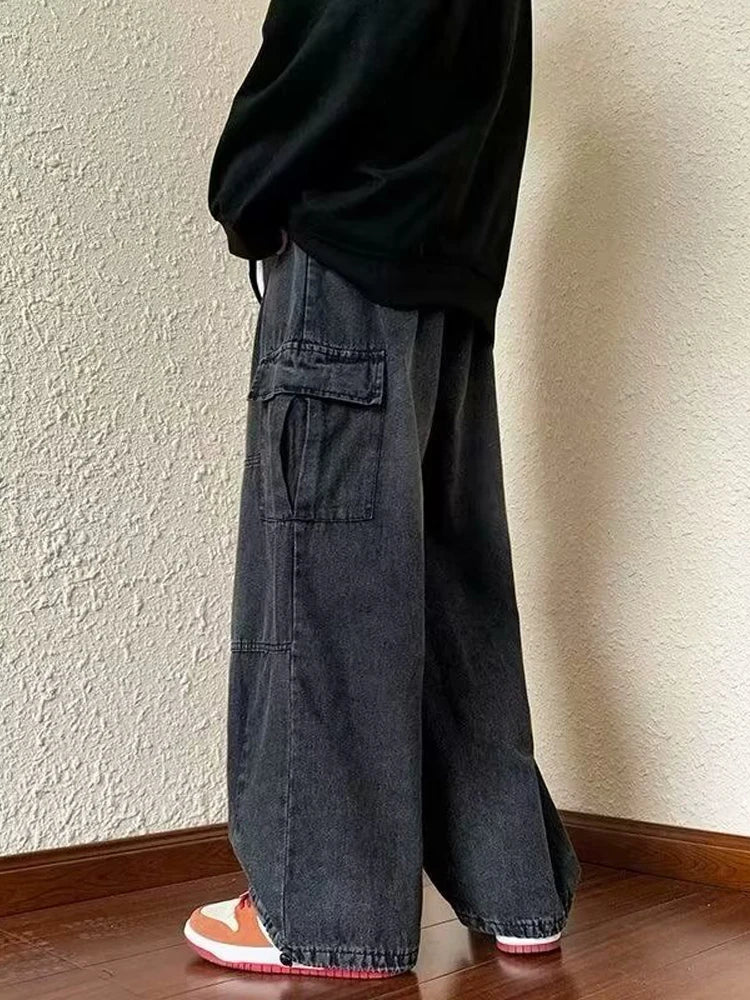 Jean large baggy femme – pantalon hip hop taille haute tendance 2025