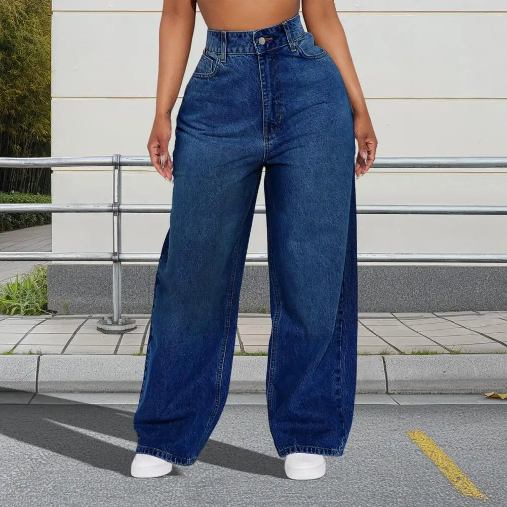 Jean large taille haute femme – pantalon wide leg confortable tendance 2025