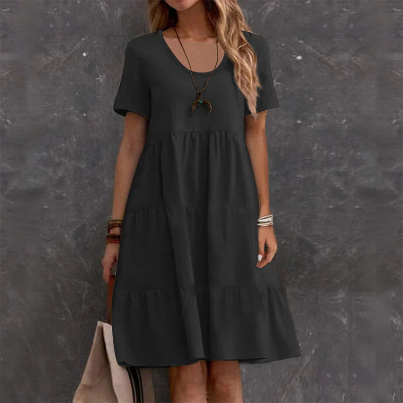 Robe Midi Femme Casual – Élégance Simple & Confort ✨👗