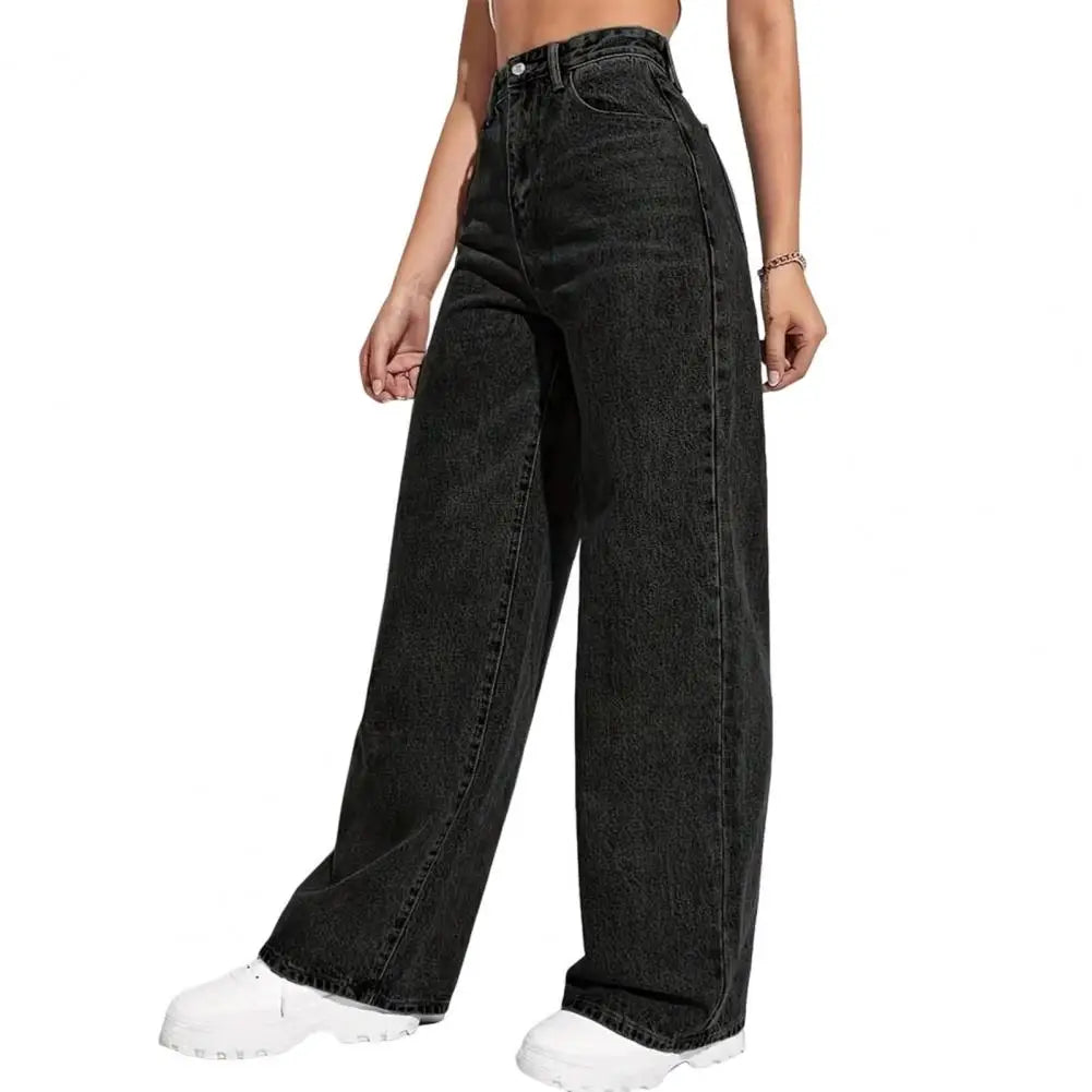 Jean large taille haute femme – pantalon wide leg confortable tendance 2025