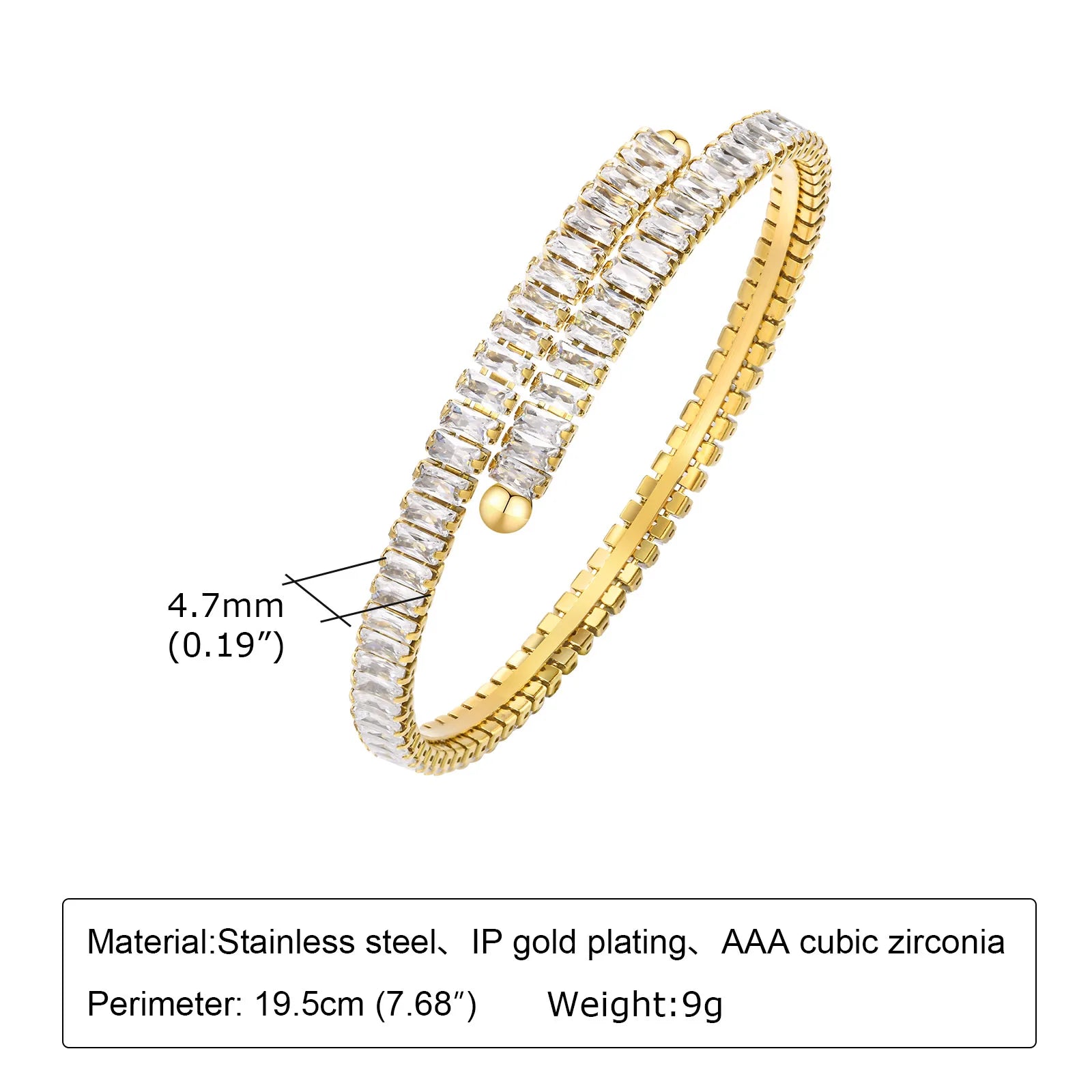 Bracelet Femme Élégant – Jonc Luxe Doré avec Zircon ✨💎
