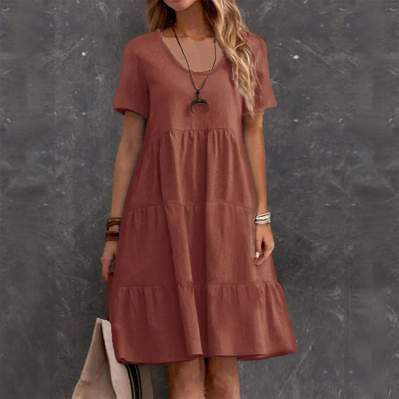 Robe Midi Femme Casual – Élégance Simple & Confort ✨👗