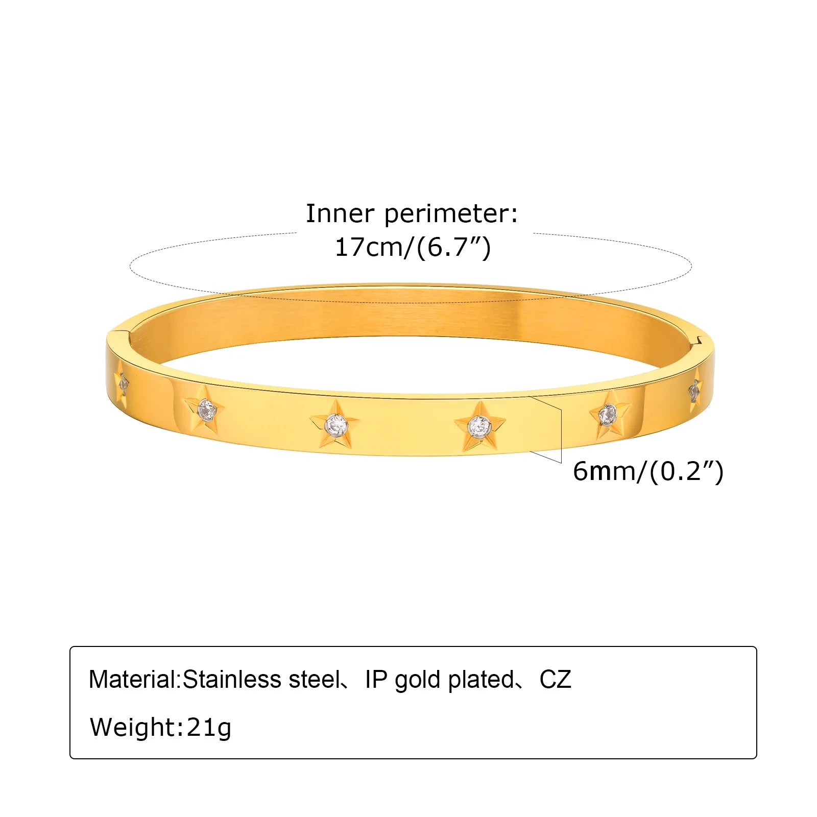 Bracelet Femme Élégant – Jonc Luxe Doré avec Zircon ✨💎
