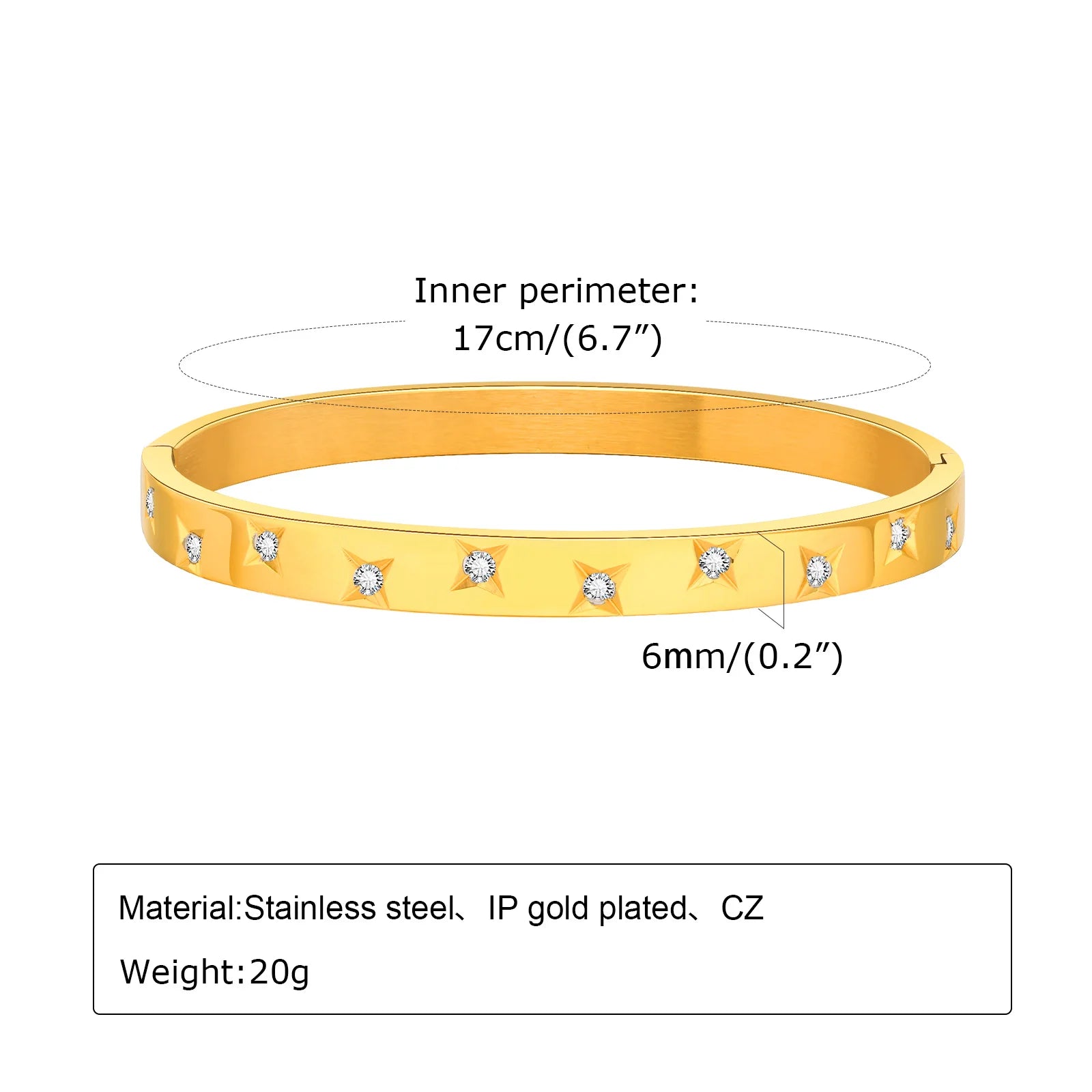Bracelet Femme Élégant – Jonc Luxe Doré avec Zircon ✨💎