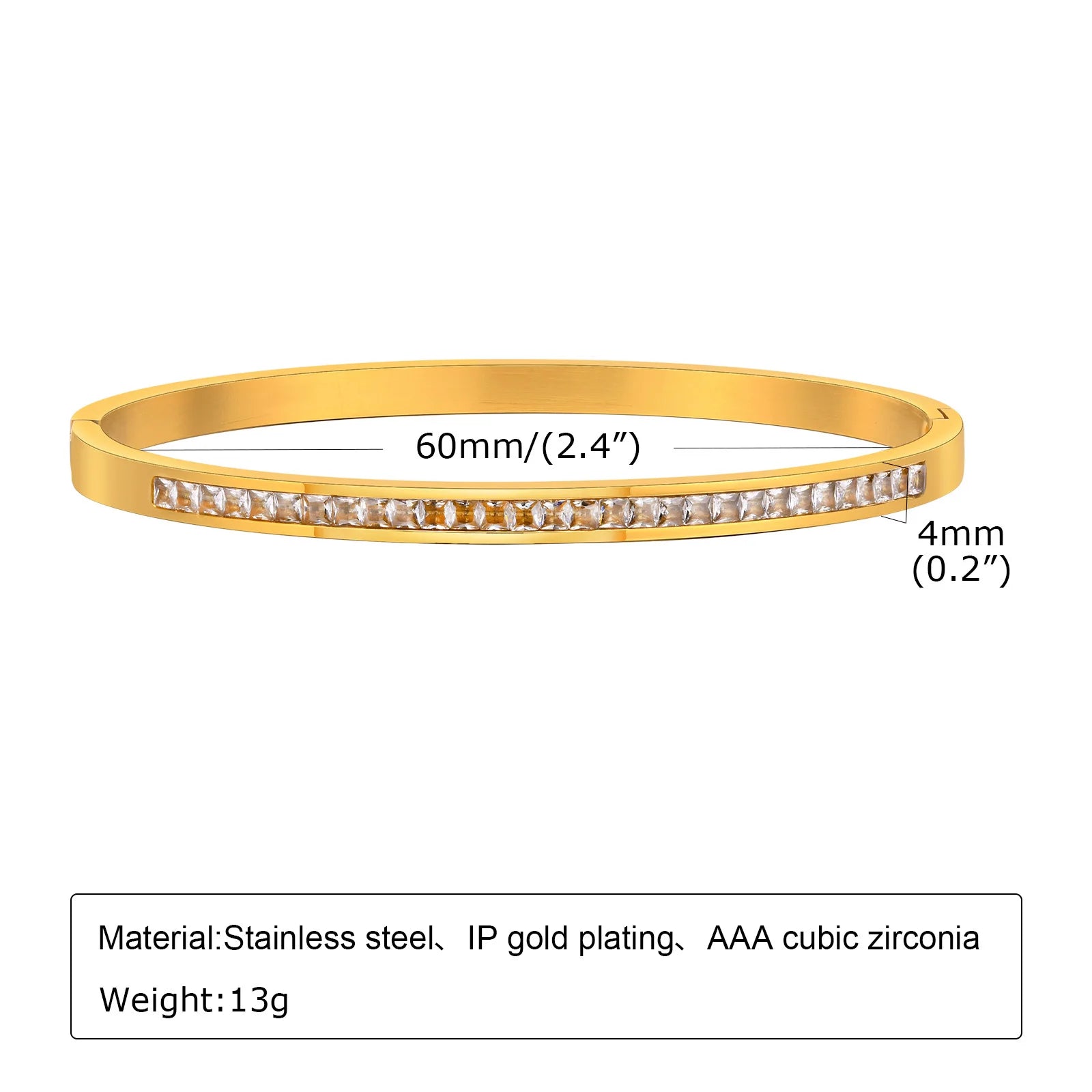 Bracelet Femme Élégant – Jonc Luxe Doré avec Zircon ✨💎