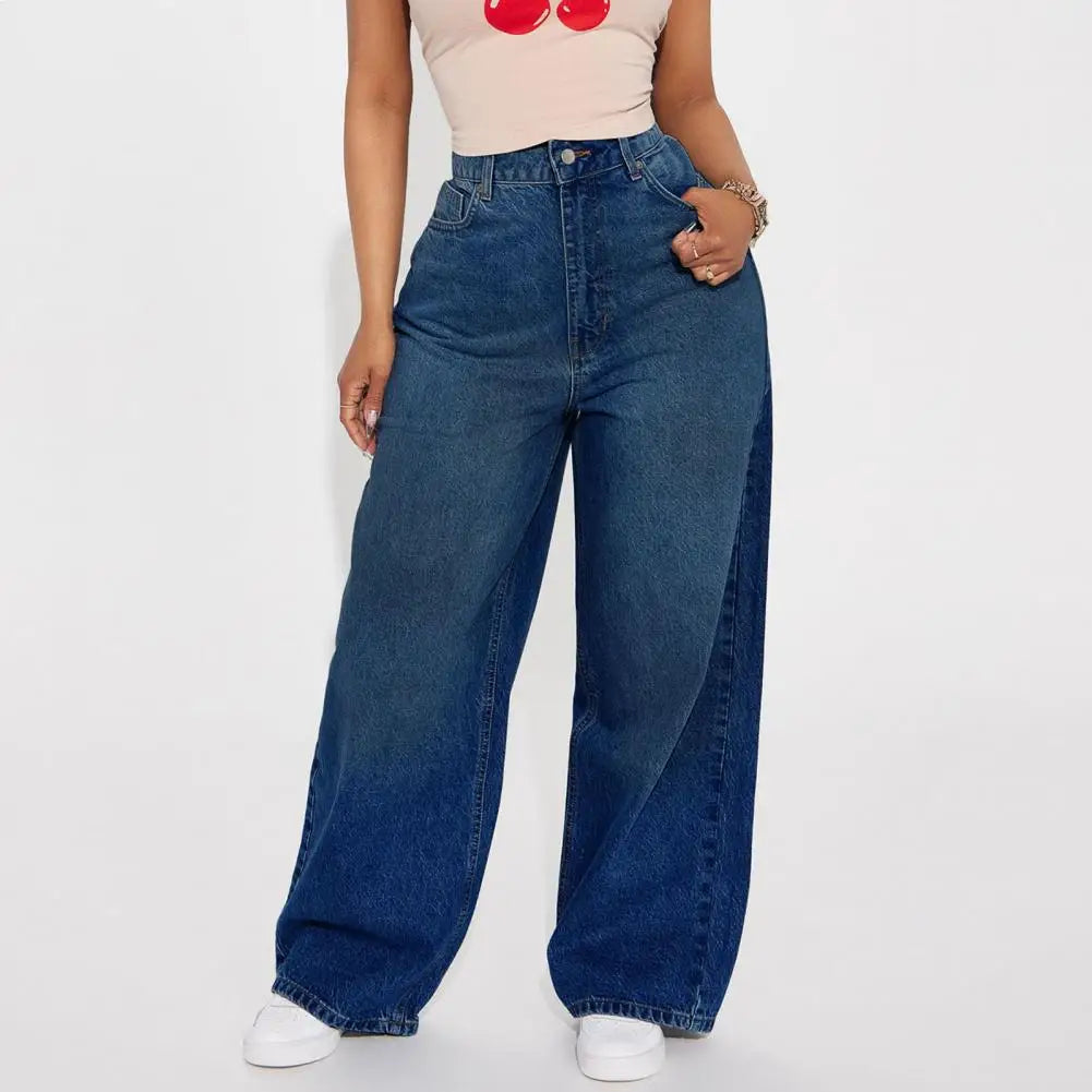 Jean large taille haute femme – pantalon wide leg confortable tendance 2025